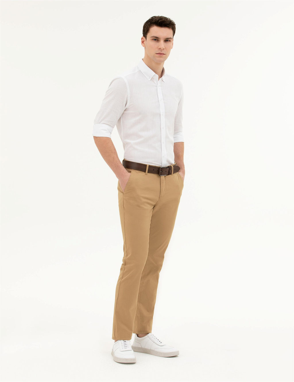 Camel Slim Fit Kanvas Pantolon - Pierre cardin фото 3