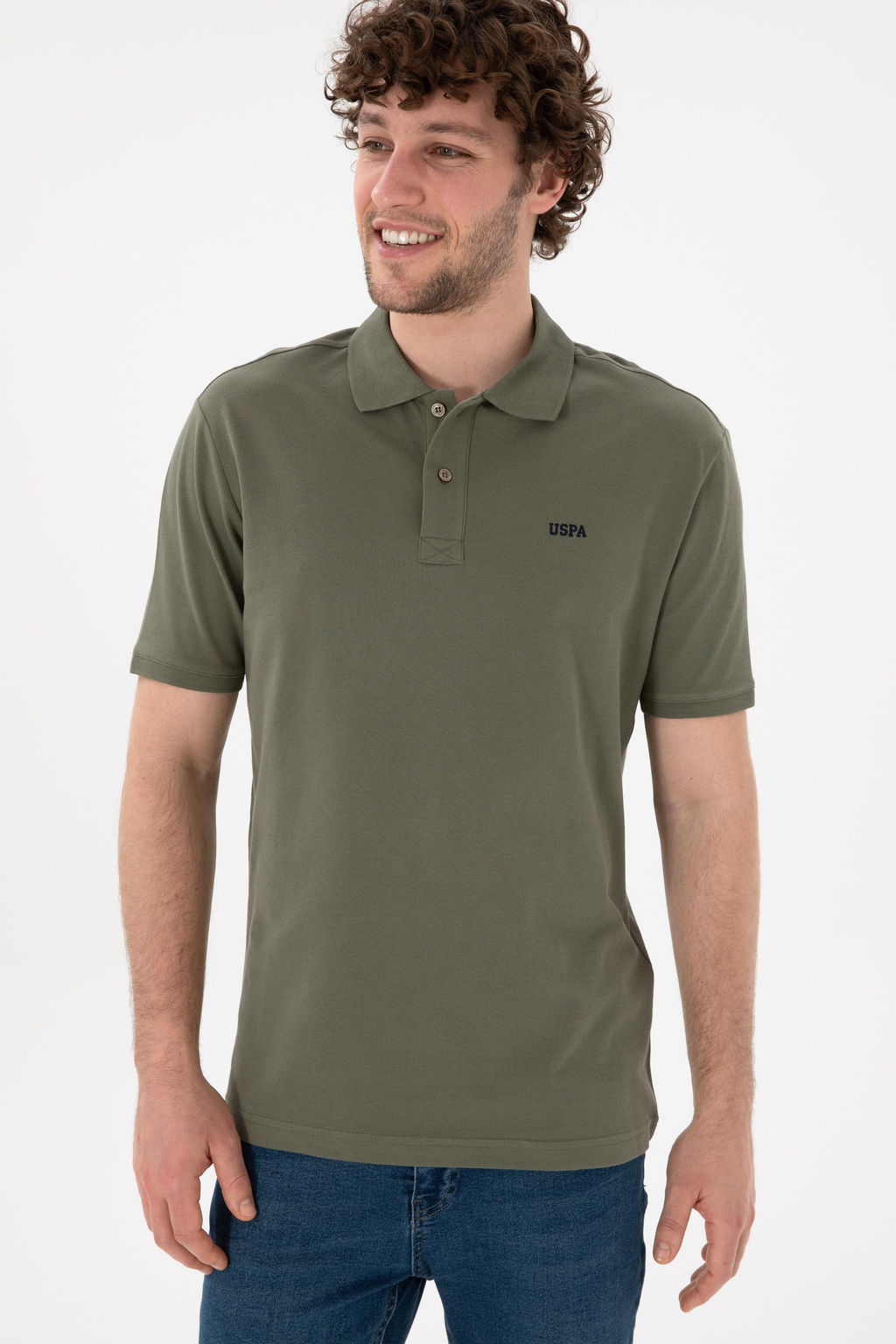 Футболка-поло U.S. Polo Assn Regular Fit темно-хаки из хлопка