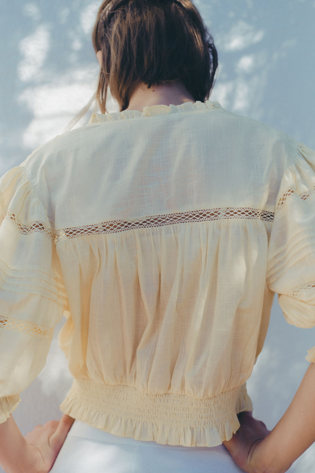 Blusa de algod?n con jaretas - H&m фото 7