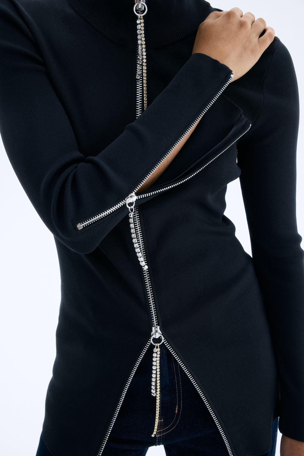 Top con cremallera y detalles de strass - H&m фото 2
