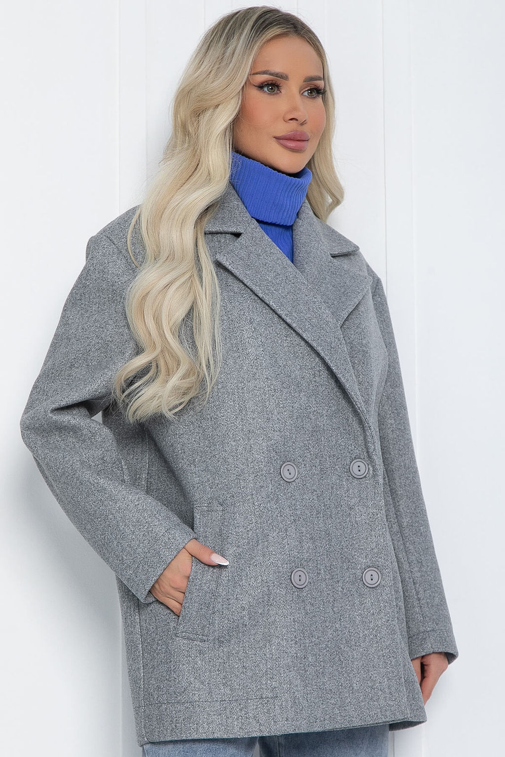 Пальто Я в теме (серое) Б12484-7 - Lt collection фото 7