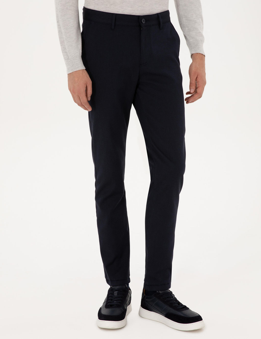 Lacivert Slim Fit Kanvas Pantolon - Pierre cardin фото 2