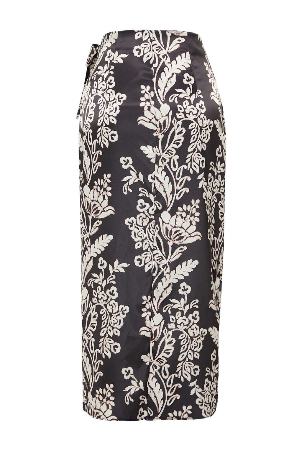 Cok Renkli Onden Baglama Detayl? Kruvaze Kapama Saten Midi Dokuma Etek TWOSS24ET00128