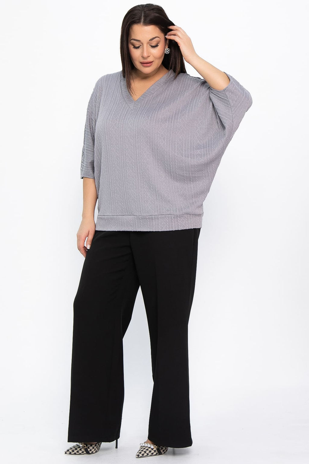 Блуза Вэнсдей (серая) Б14820-4М