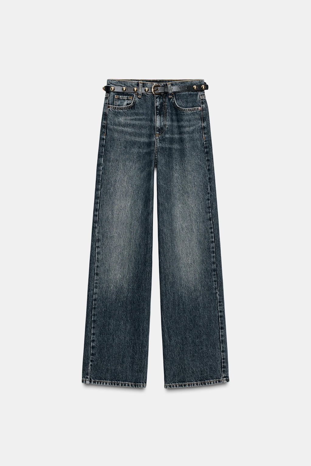 Z1975 STRAIGHT TAPERED HIGH-WAIST JEANS WITH BELT - Zara фото 8
