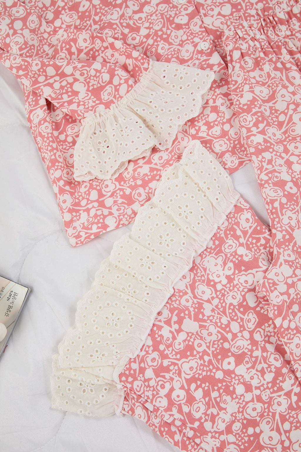 Pembe Cicekli Shally Dokuma Pijama Tak?m? THMAW26PT00185