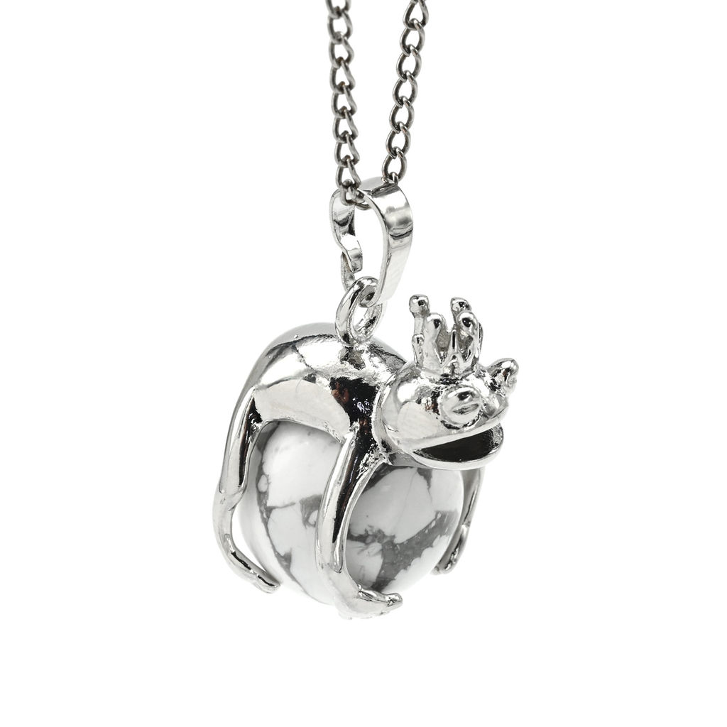 Подвеска с камнем кахолонг Царевна лягушка 17*25мм