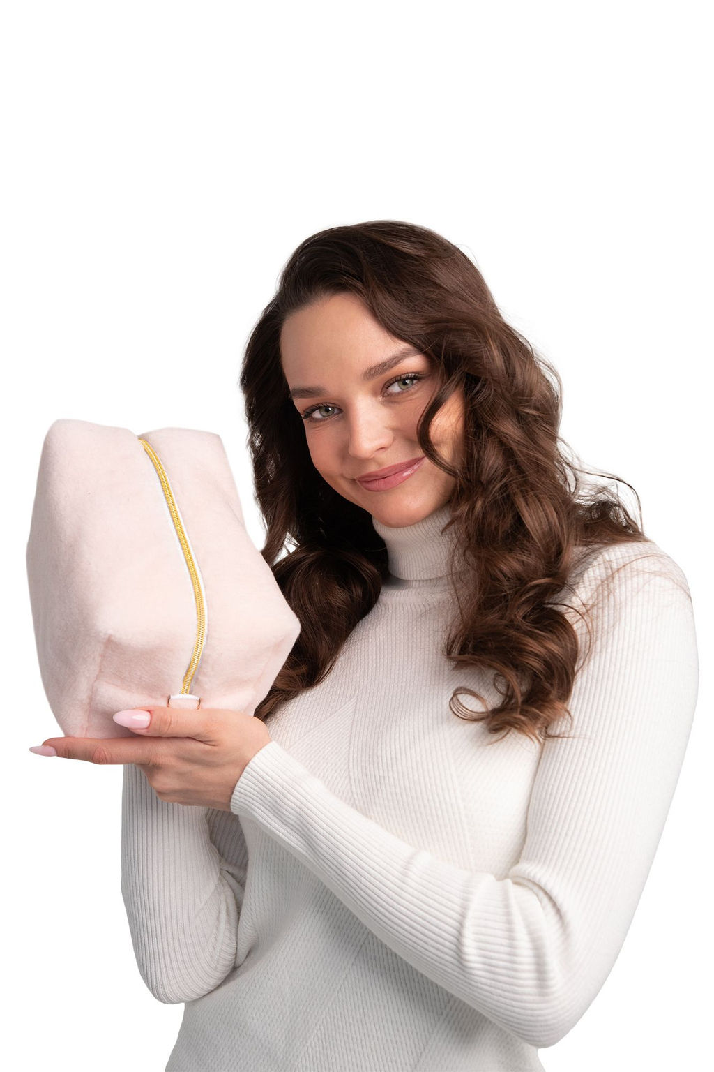 Косметичка меховая Тедди пудра