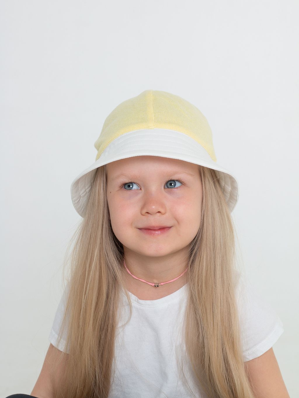 Панамка трикотажная вязаная (Молоко/Лаванда) - Jumbi фото 10