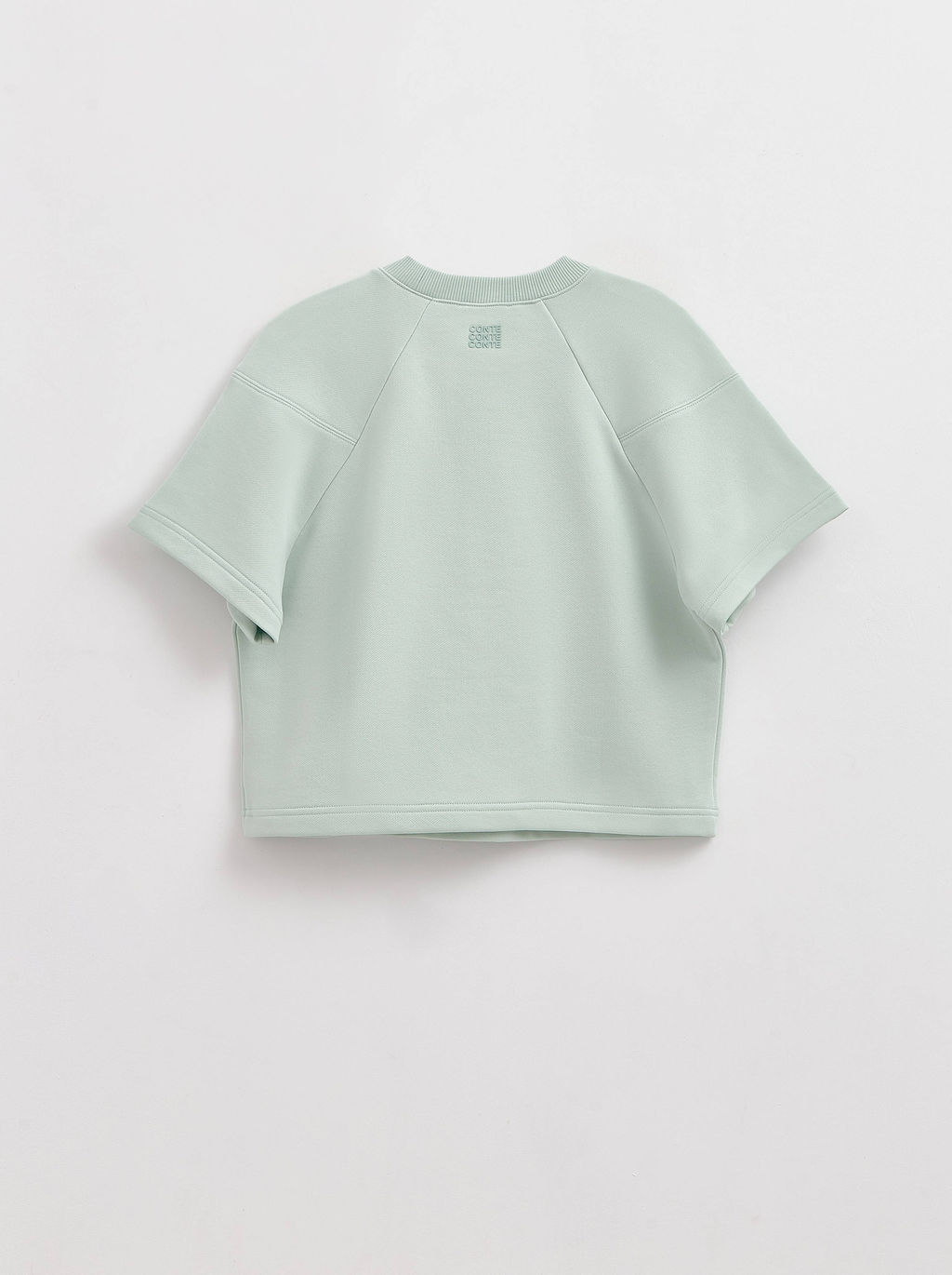 CONTE Футболка из футера со спущенной линией плеч и акцентными швами LD 2587 pastel green