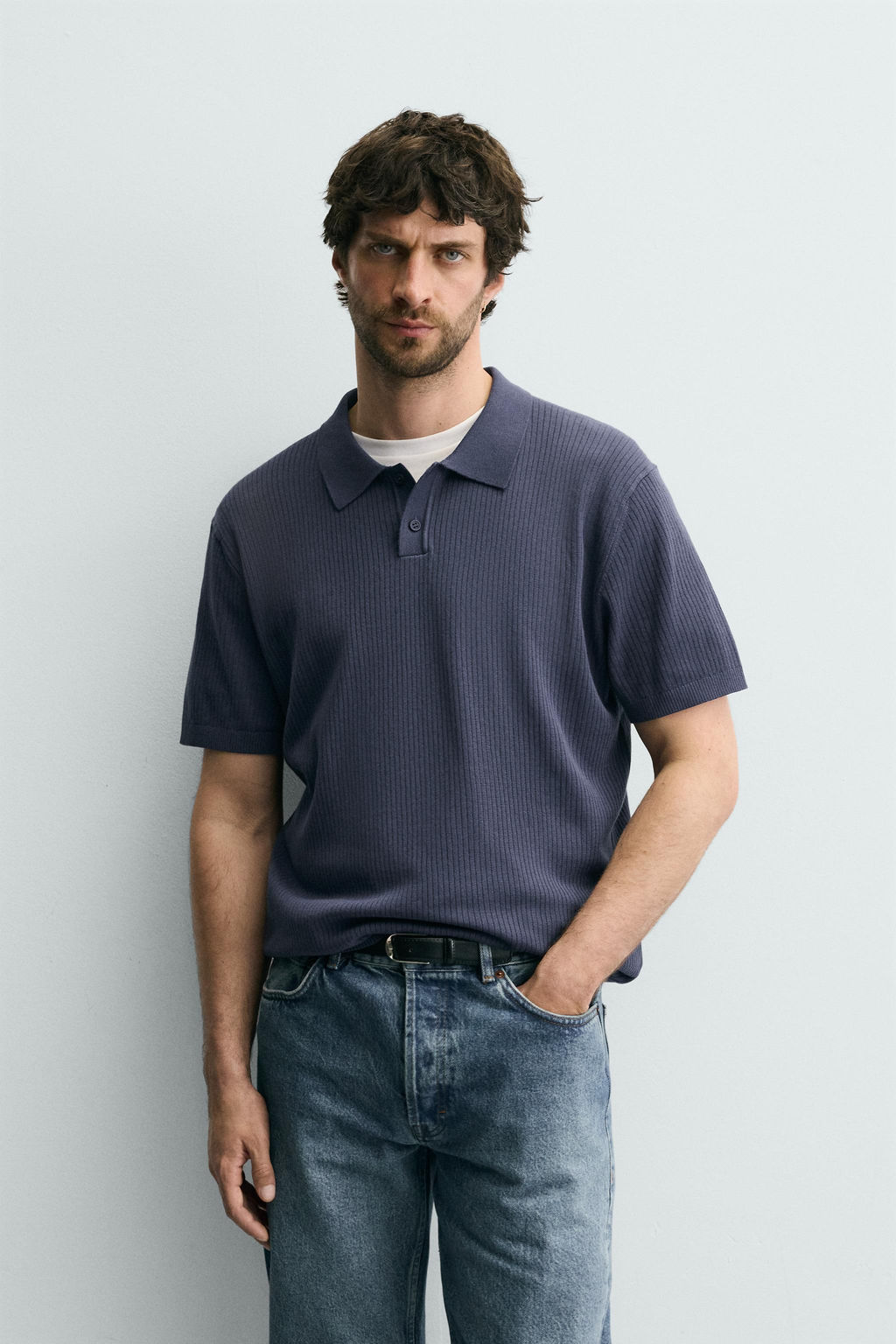 RIB KNIT POLO SHIRT - Zara фото 2