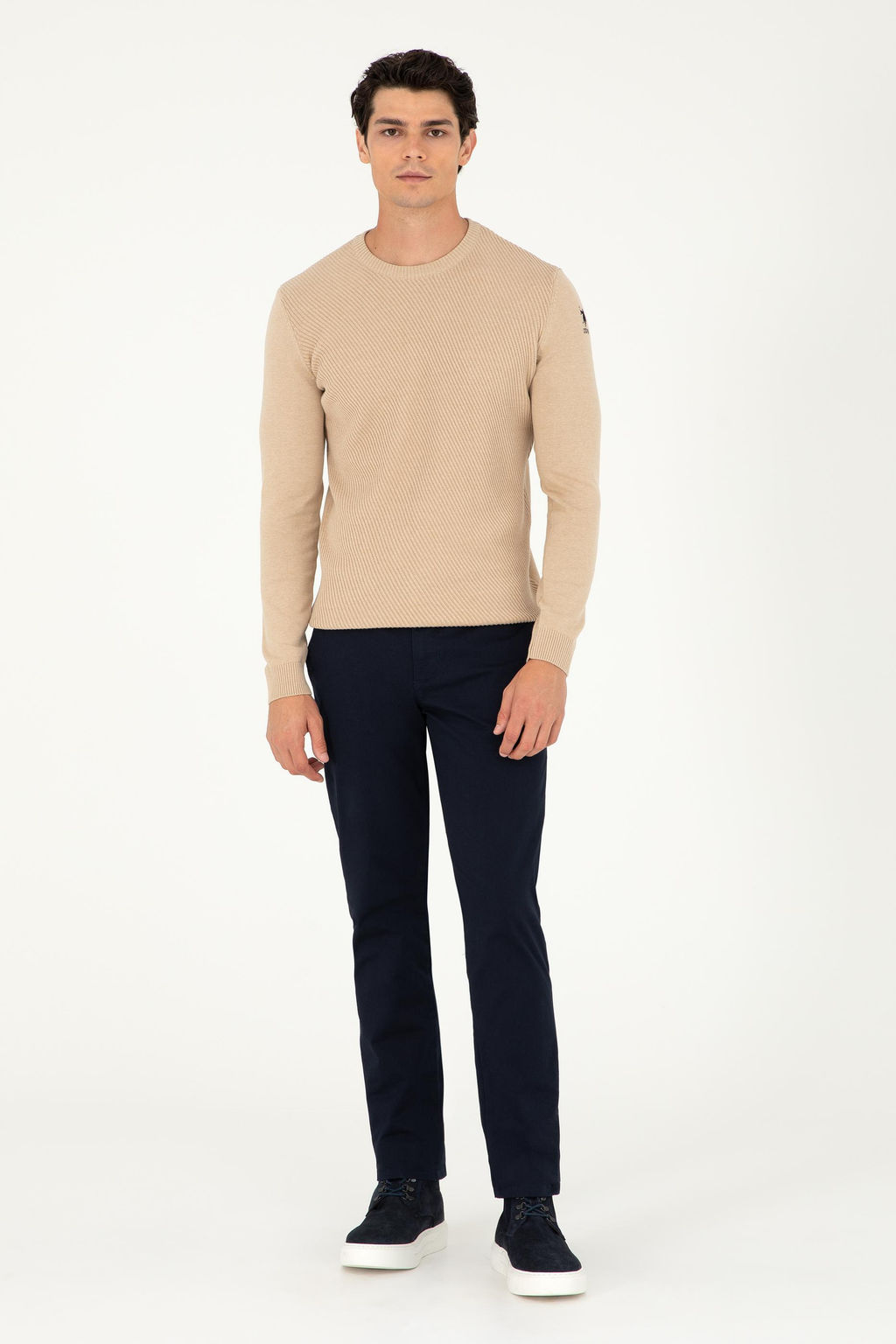 Мужской свитер песочного меланжа - U.s. polo assn фото 4