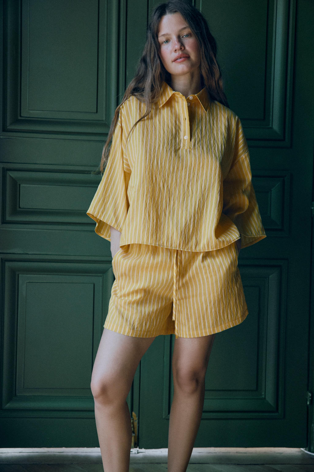CAMISA ESTAMPADO RAYAS / Amarillo - Zara фото 6