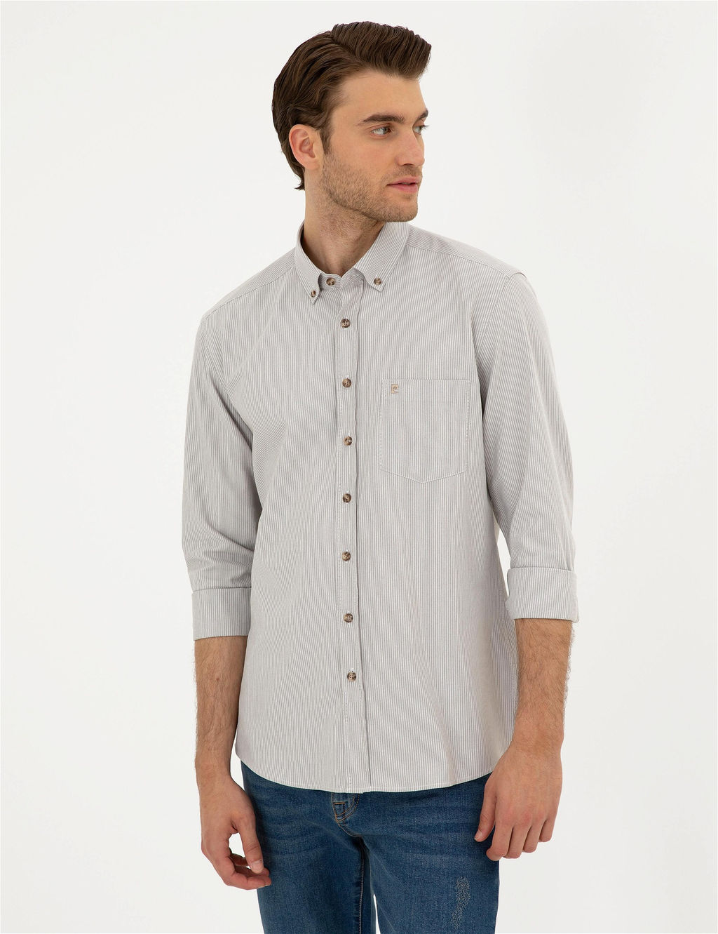 Bej Regular Fit Uzun Kollu G_mlek - Pierre cardin фото 3