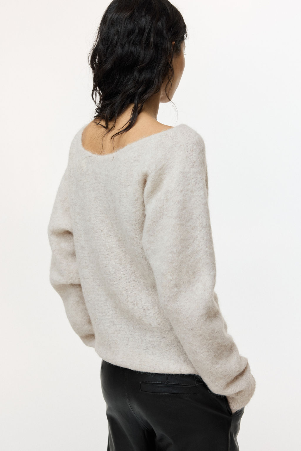 Jersey de un hombro en mezcla de alpaca - H&m фото 5