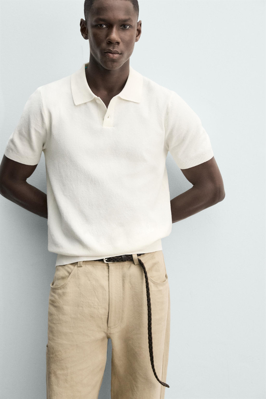 POLO PUNTO REGULAR FIT ESTRUCTURA / Blanco - Zara фото 7