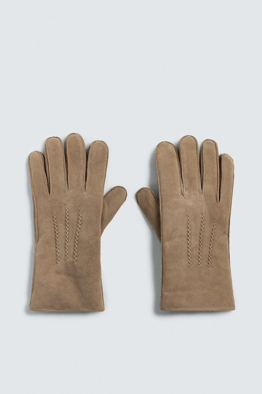 CONTRAST LEATHER GLOVES - Zara фото 3