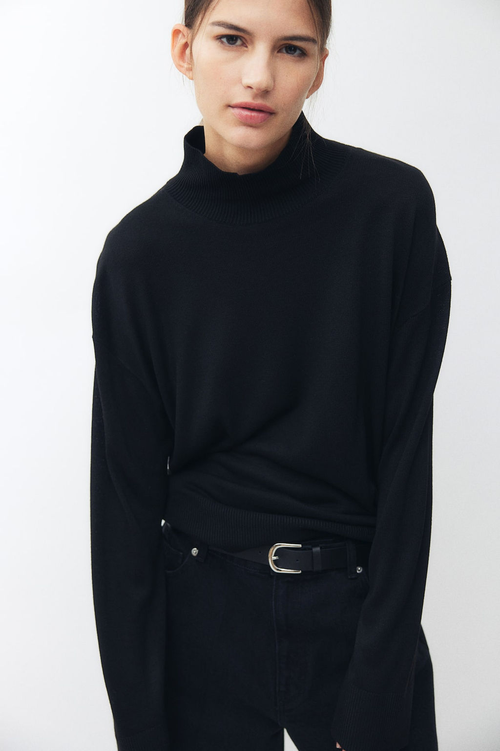 Jersey de punto fino con cuello perkins - H&m фото 3