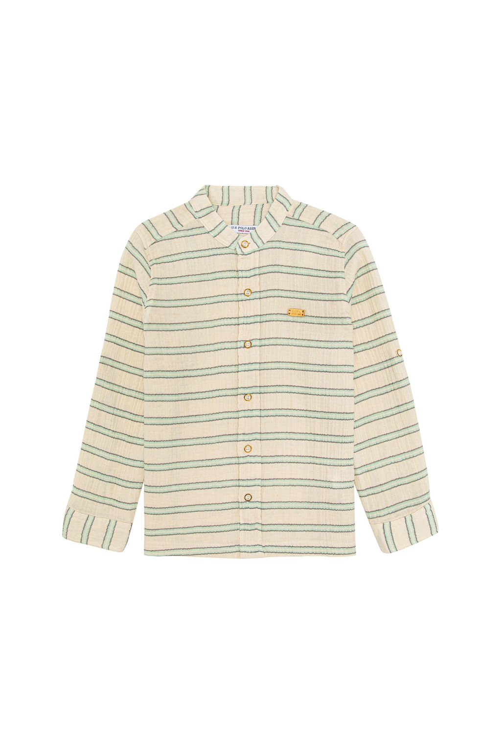 Рубашка цвета морской волны с длинным рукавом для мальчика - U.s. polo assn фото 3