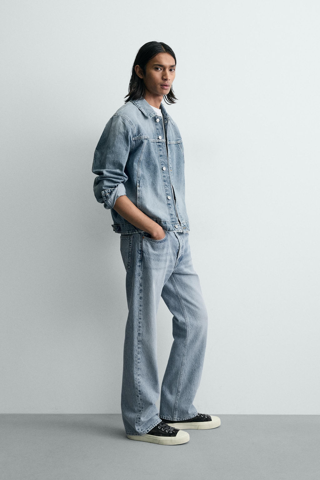 CAZADORA DENIM B?SICA / Azul medio - Zara фото 4