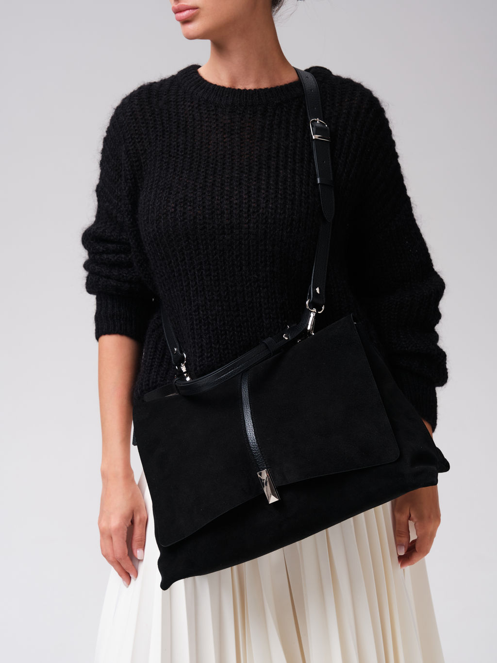 Замшевая сумка сэтчел Colette DBR 31349 черный фото 3