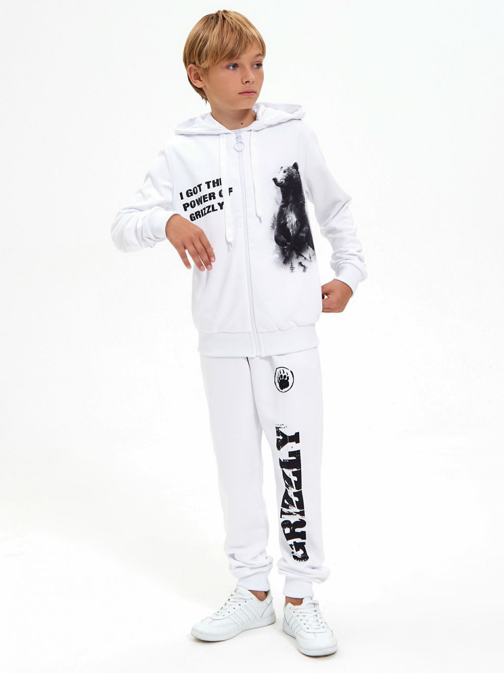 Спортивный костюм "Гризли",белый