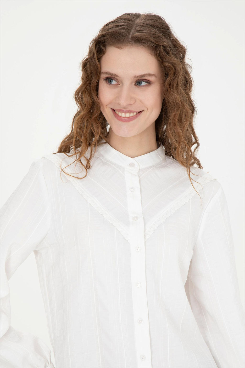 Женская белая рубашка с длинным рукавом - U.s. polo assn фото 2