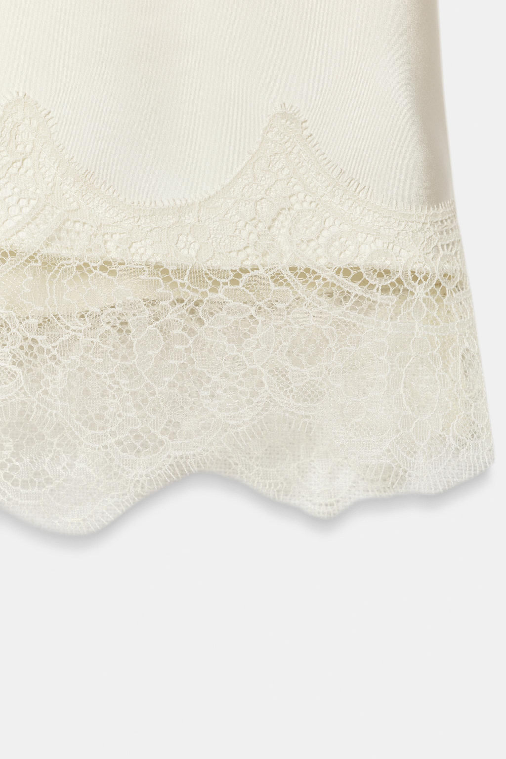 LACE TRIM SATIN MIDI SKIRT - Zara фото 11