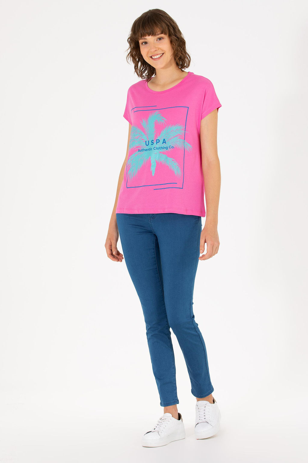 U. S. Polo Assn Женская розовая футболка с круглым вырезом - U.s. polo assn фото 4