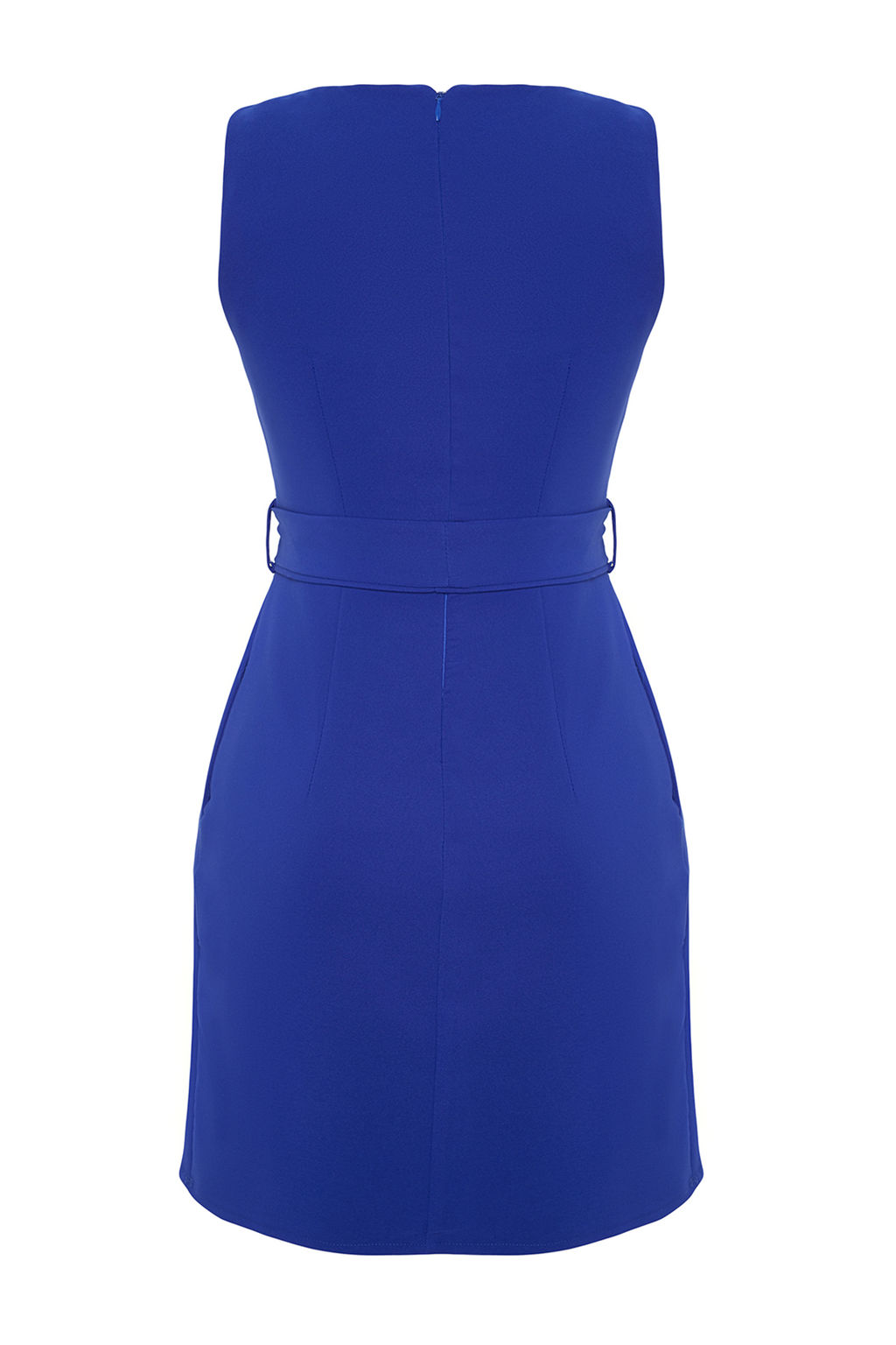 Saks Kusakl? Vucudu Saran Bisiklet Yaka Mini Dokuma Elbise TWOSS19AA0063