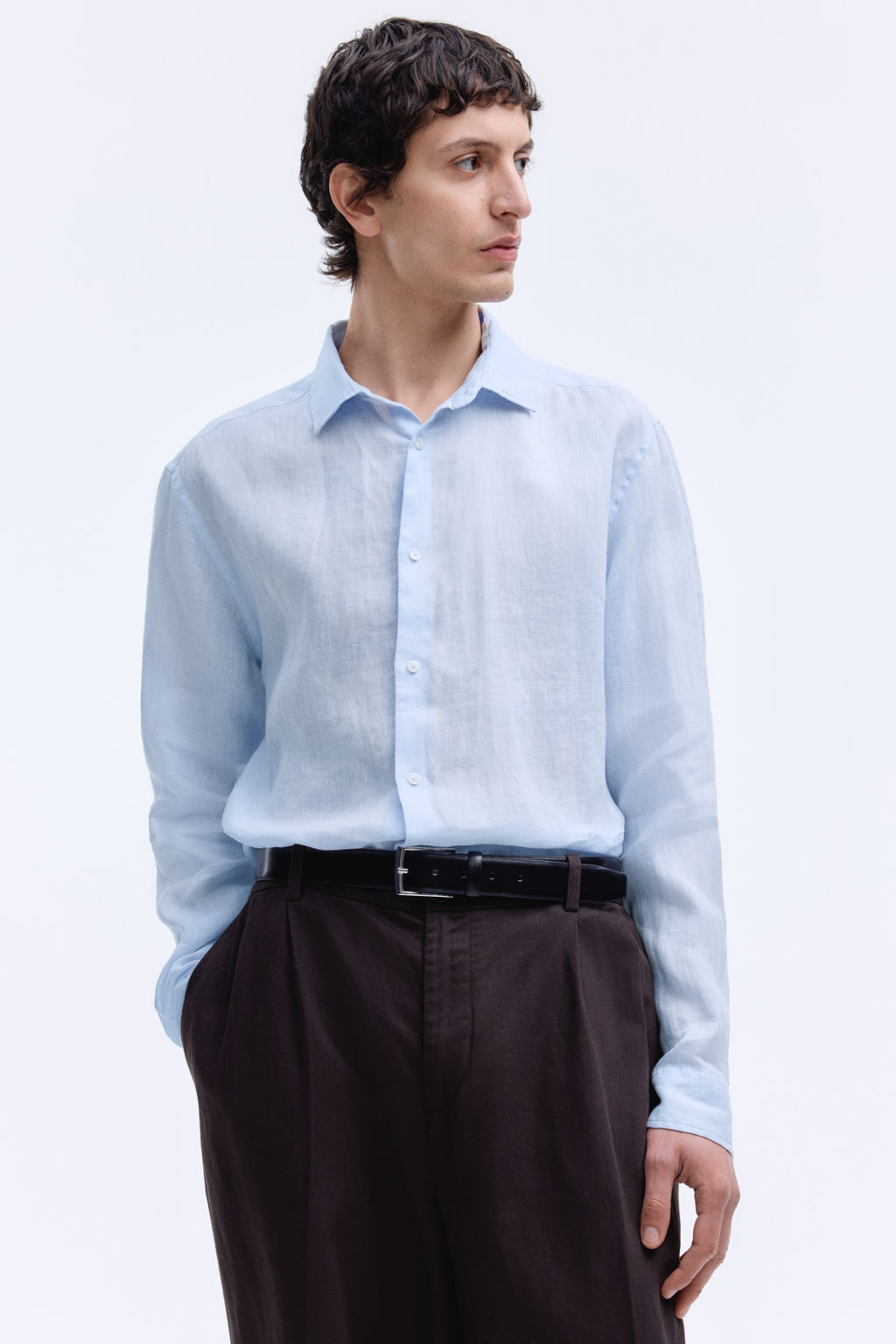 Camisa de lino Slim Fit - H&m фото 6
