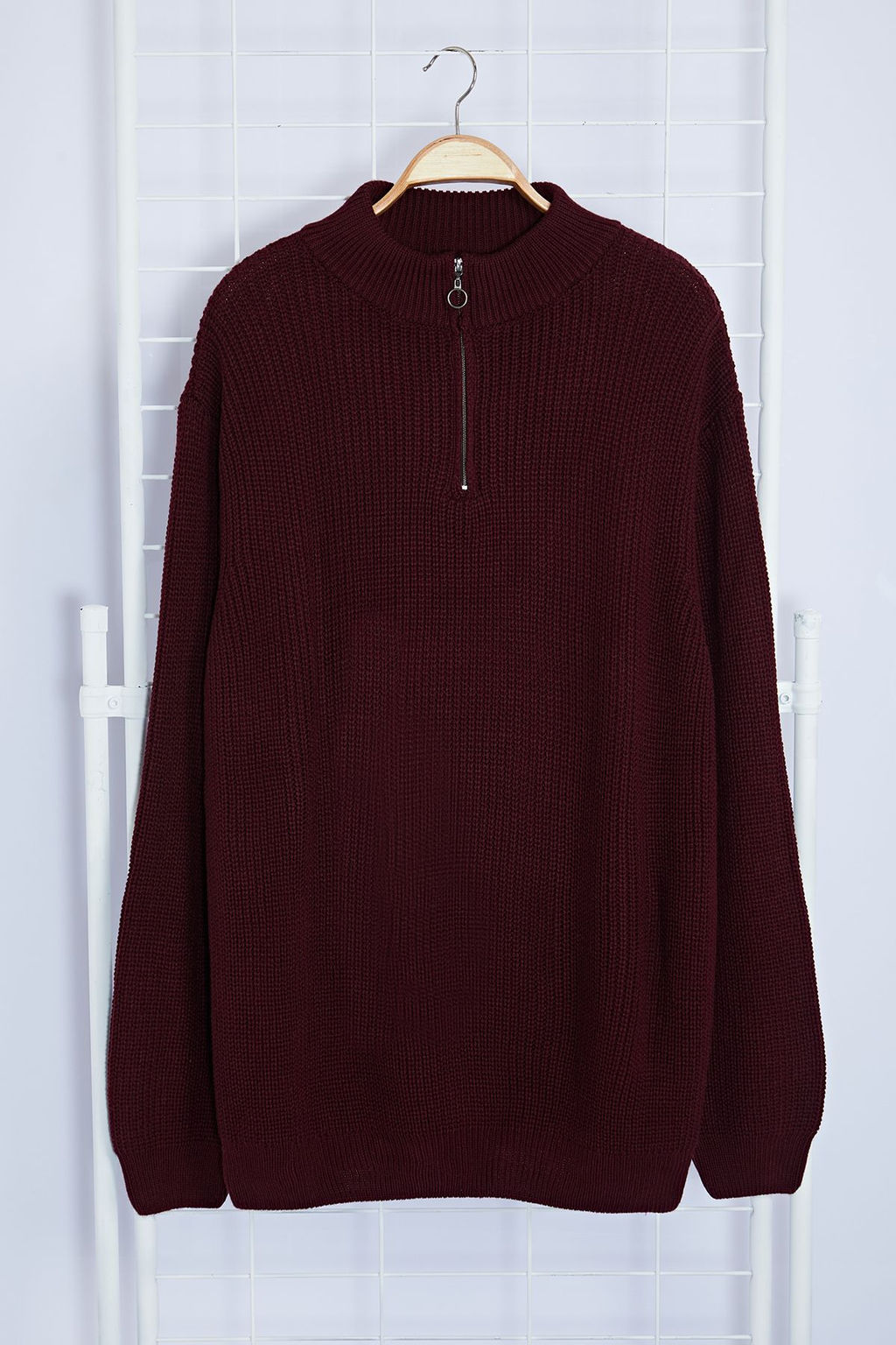 TRENDYOL MAN Bordo Regular Yar?m Bal?kc? Yaka Duz Triko Buyuk Beden Kazak TMNAW24AN00008 - Trendyolmilla фото 9