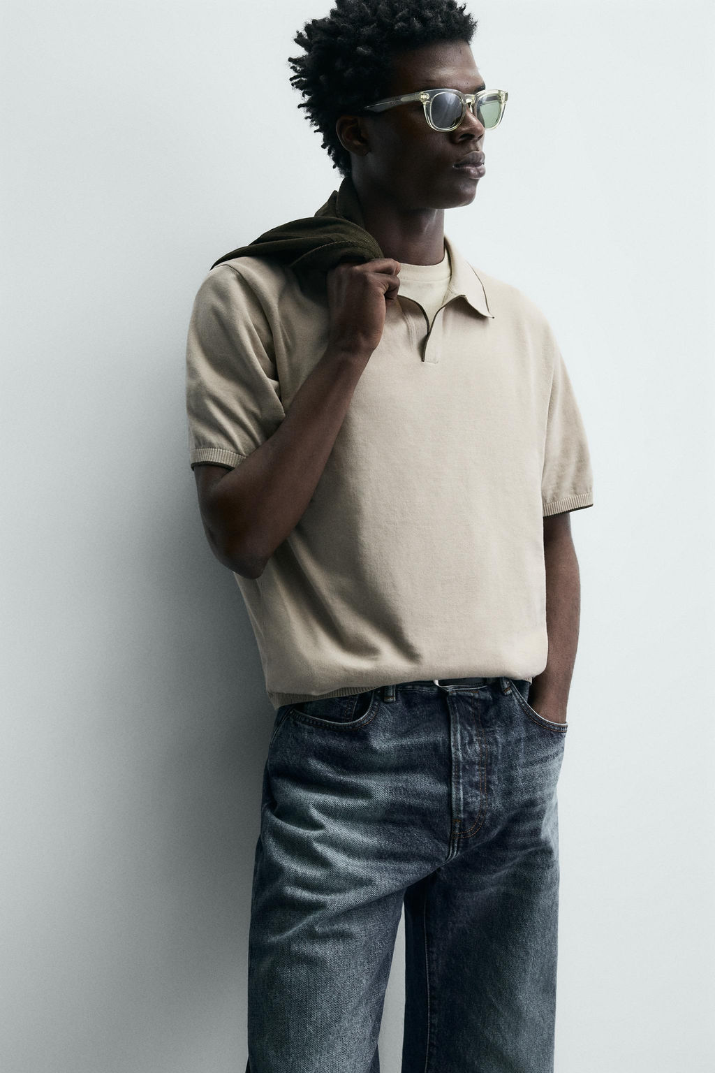 CONTRAST RIB KNIT POLO SHIRT - Zara фото 6