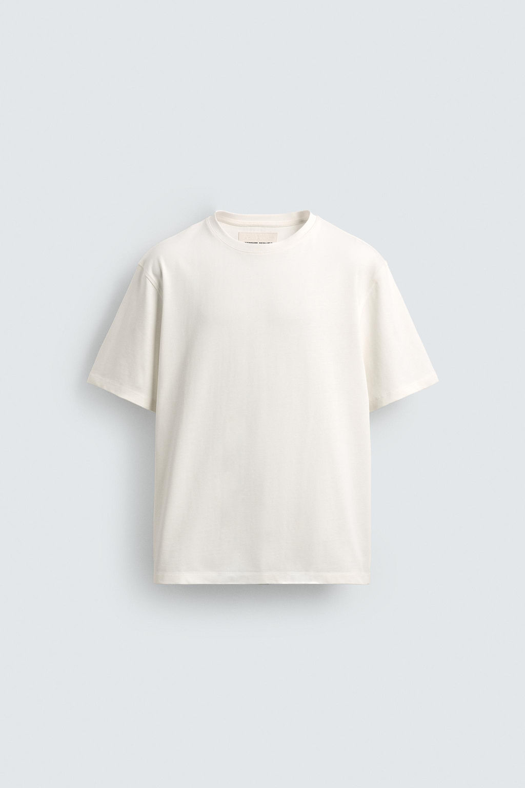 CAMISETA MEDIUM WEIGHT MANGA CORTA / Blanco roto - Zara фото 7