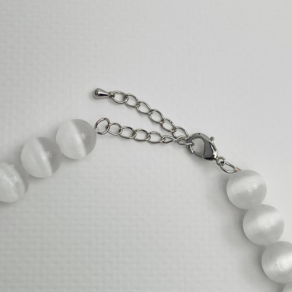 Бусы из Селенита и Чароита 41 см +