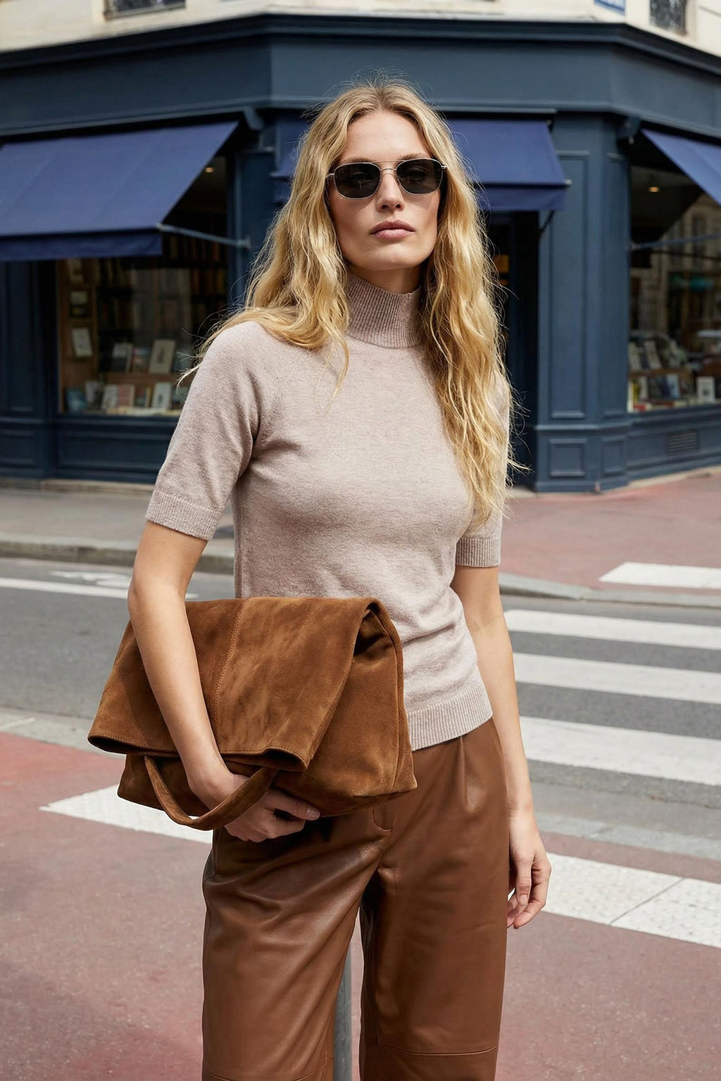 Vizon Merserize Gorunumlu Premium Iplik/Ozel Iplik Basic Ince Triko Bluz TWOAW24BZ00005