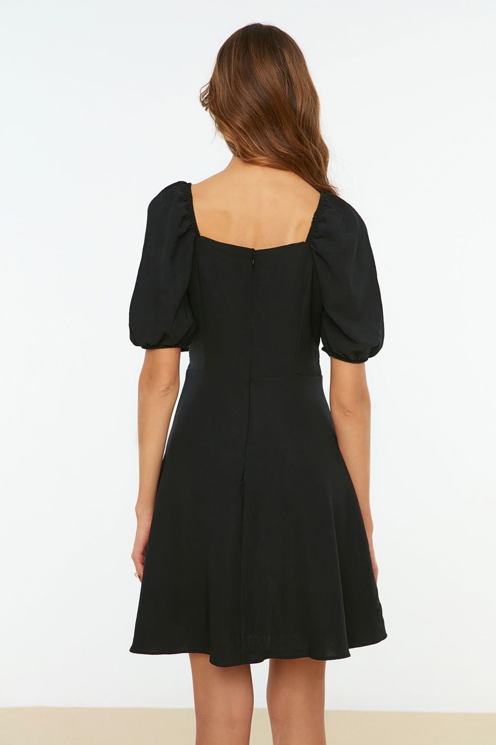 TRENDYOLMILLA Kiremit A Kesim Balon Kollu Mini Dokuma Elbise TWOSS20EL2314  фото 7