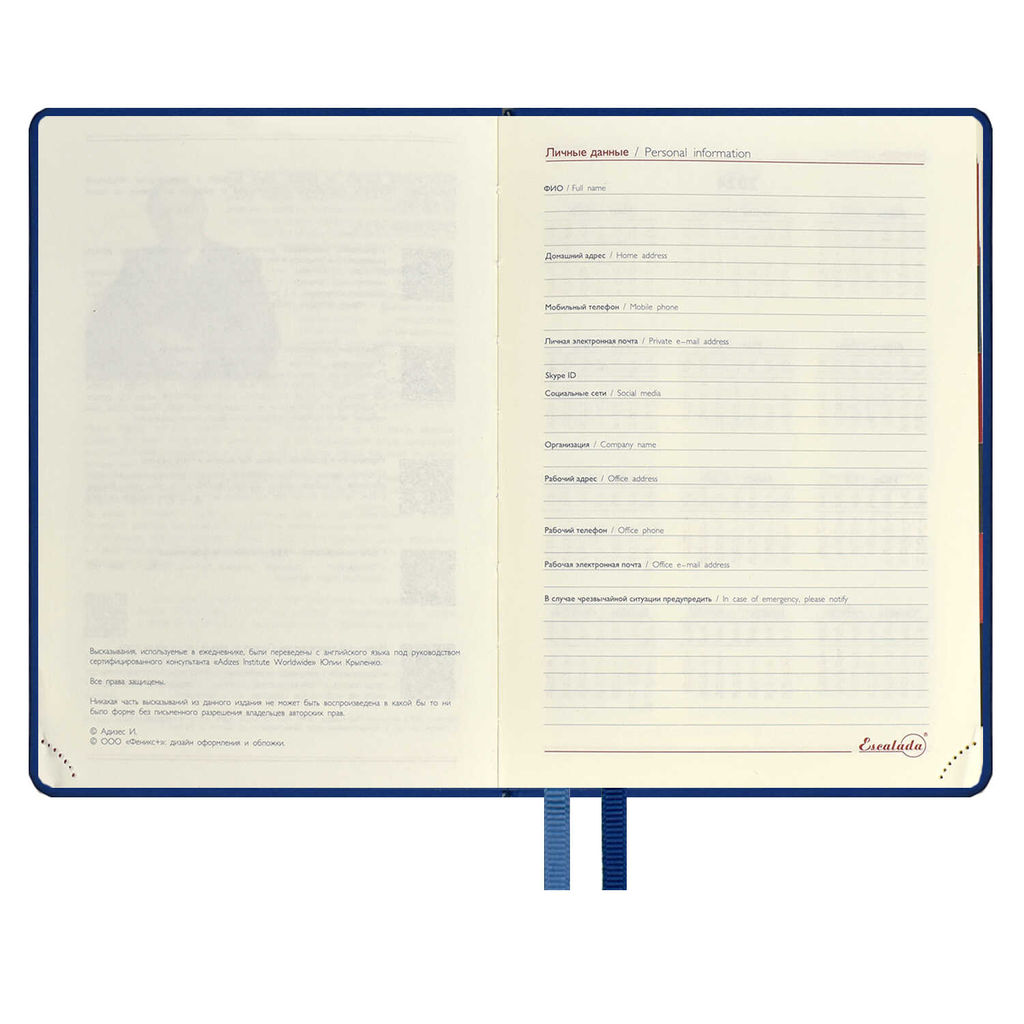 Ежедневник датированный 2024 ESCALADA, А6+, 176 л., арт. 63803/ 15 ТИВОЛЛИ ГЛОСС ГОЛУБОЙ  фото 4