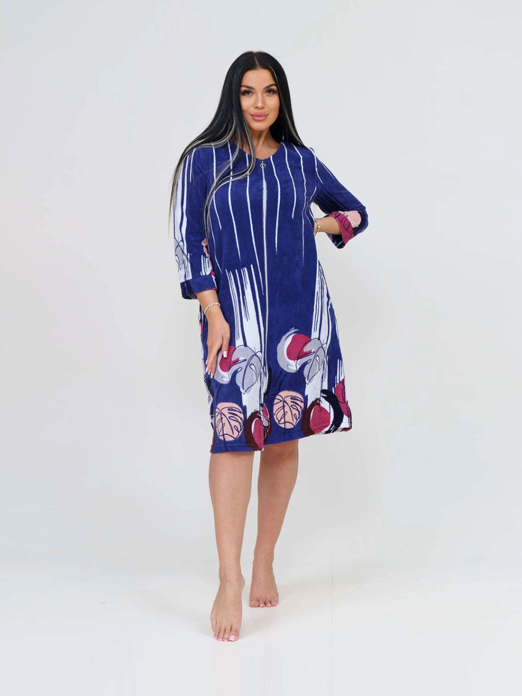 Халат женский, цвет синий