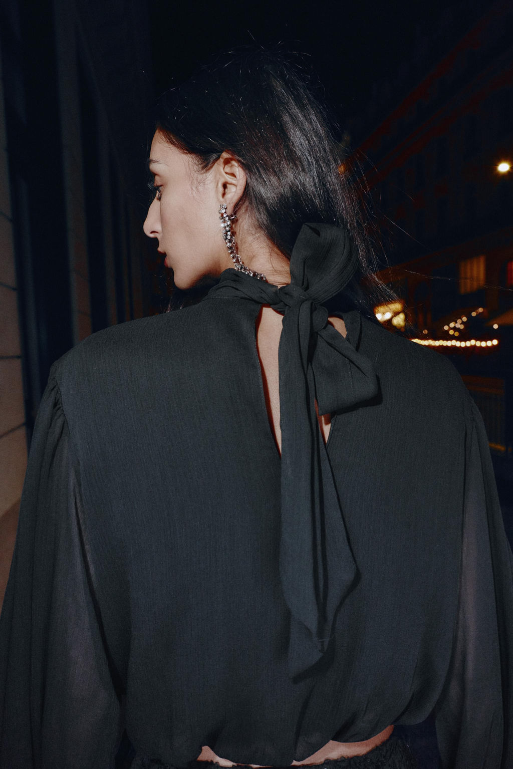 DRAPED BALLOON SEMI-SHEER TOP - Zara фото 6