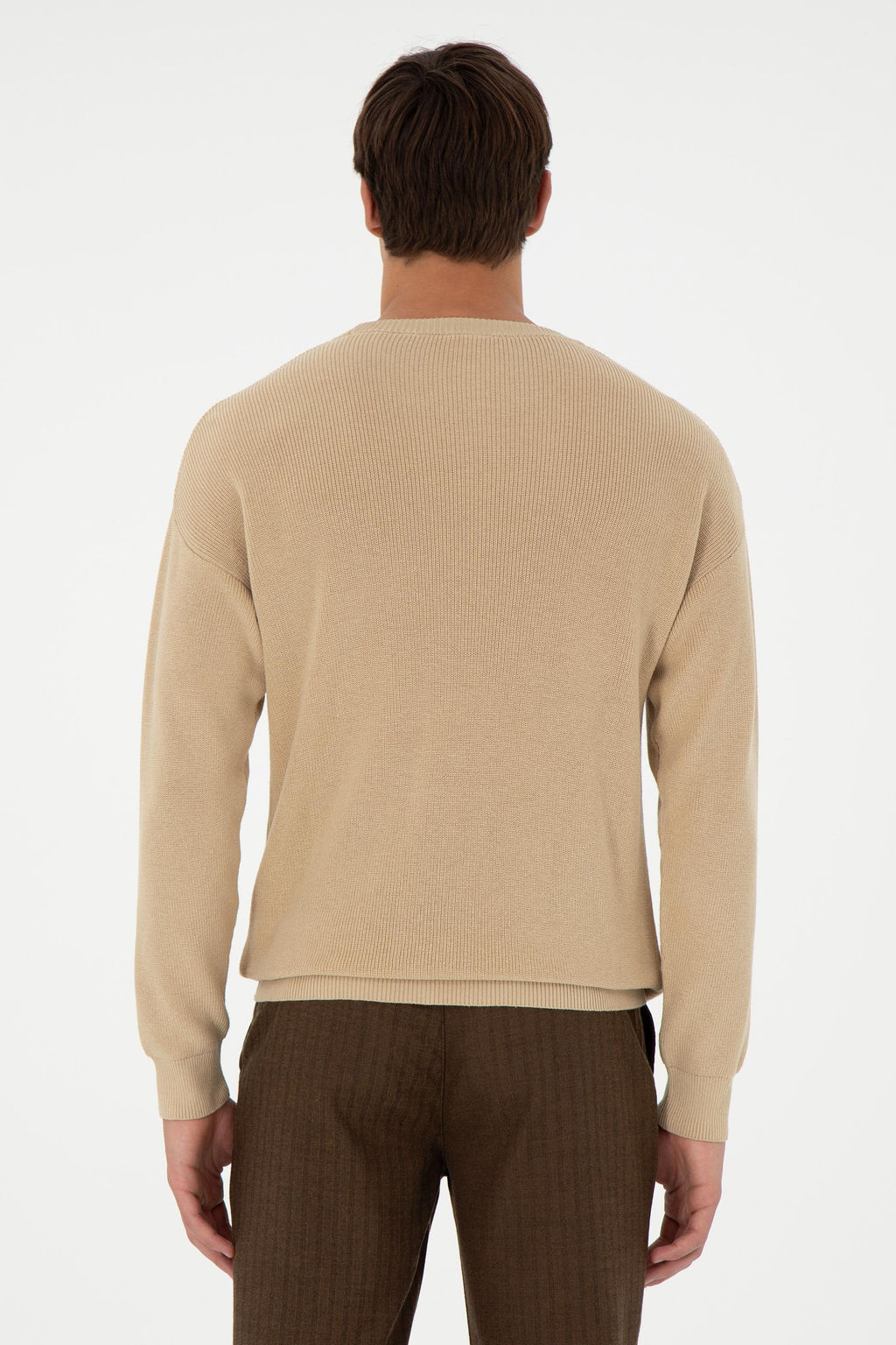 Erkek Regular Fit Bisiklet Yaka Kum Basic Kazak - U.s. polo assn фото 5