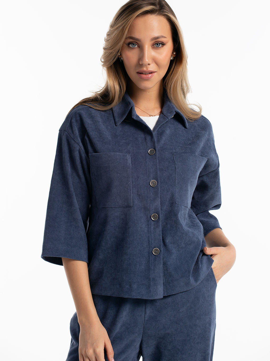 Жакет вельветовый индиго - Odis фото 9