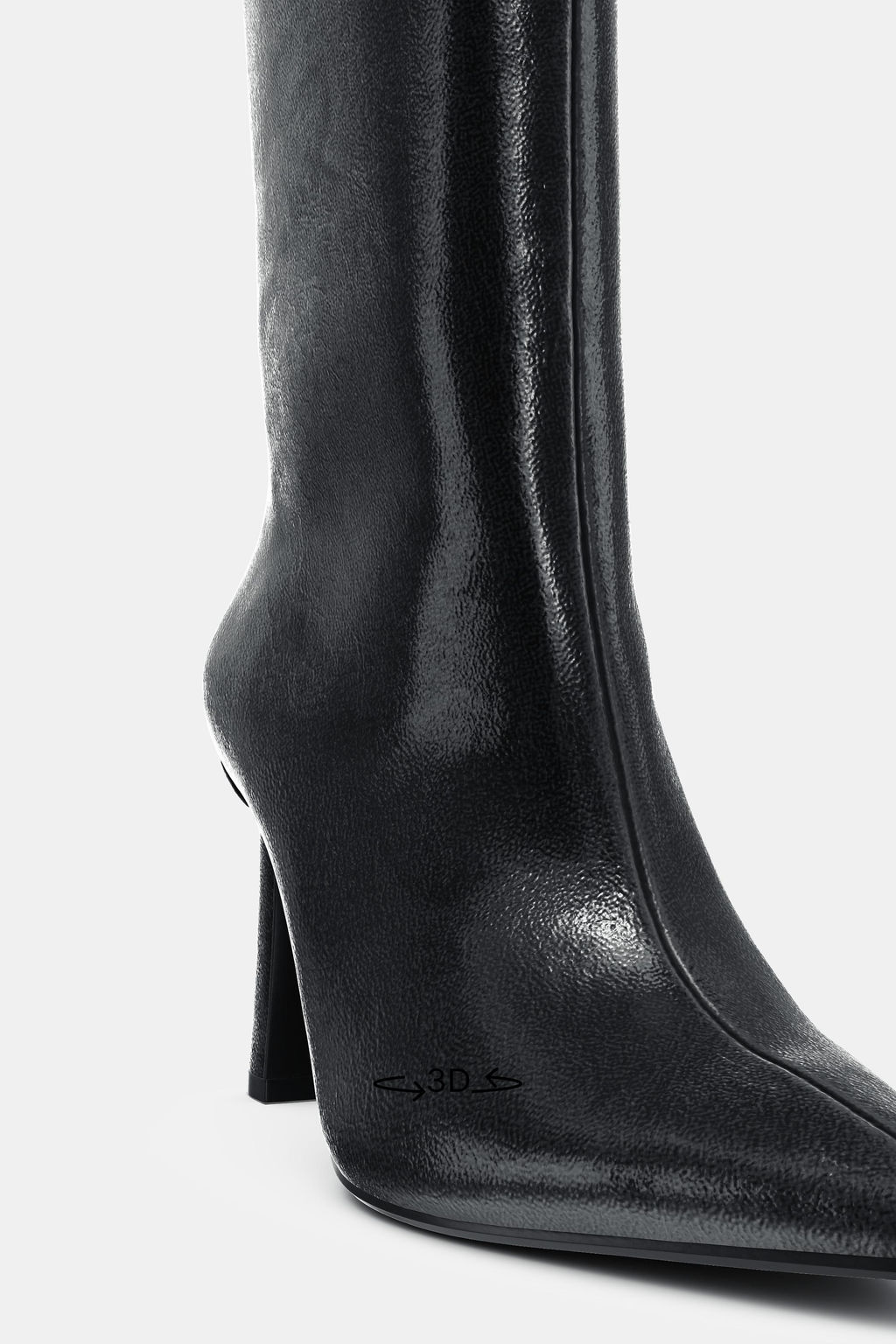 FAUX-PATENT WIDE-LEG BOOTS WITH BLOCK HEEL - Zara фото 6