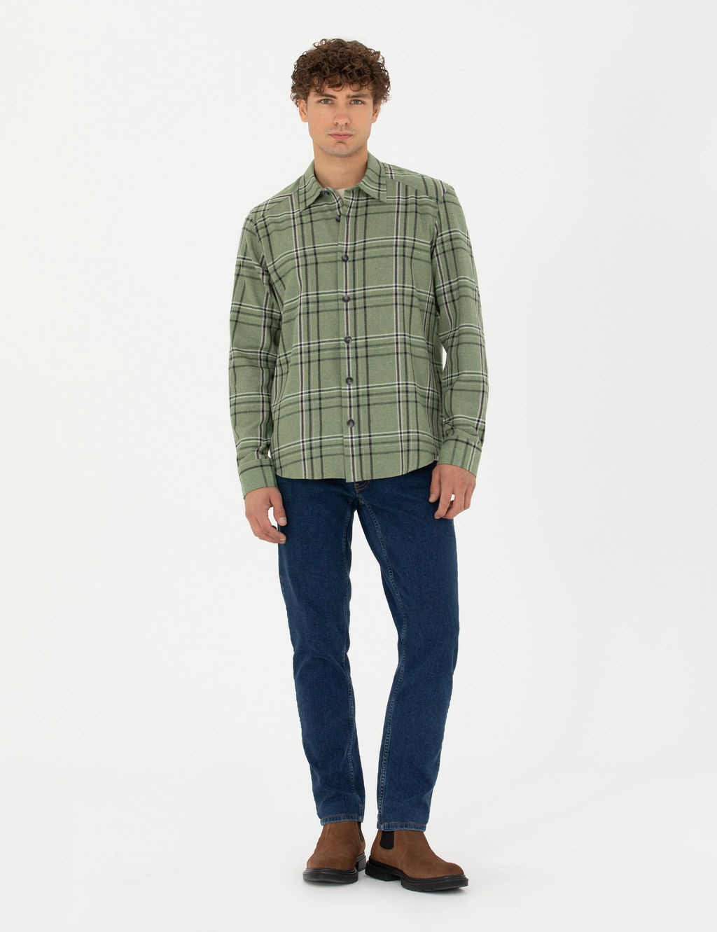 Haki Oversize Uzun Kollu G_mlek - Pierre cardin фото 4