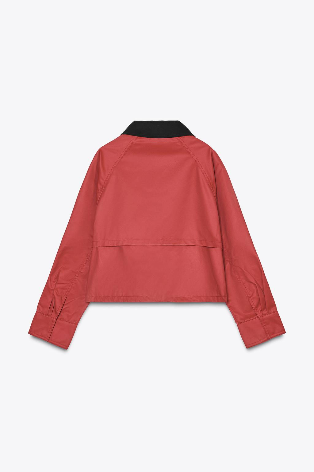 WAXED JACKET WITH CONTRAST COLLAR - Zara фото 6