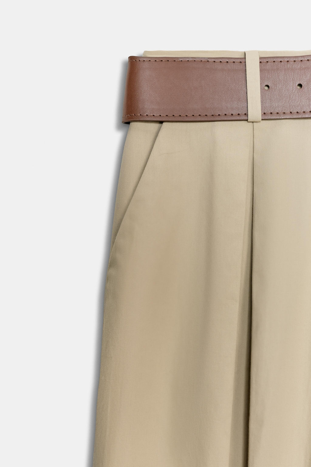 PANTAL?N CULOTTE CINTUR?N / Camel medio - Zara фото 9