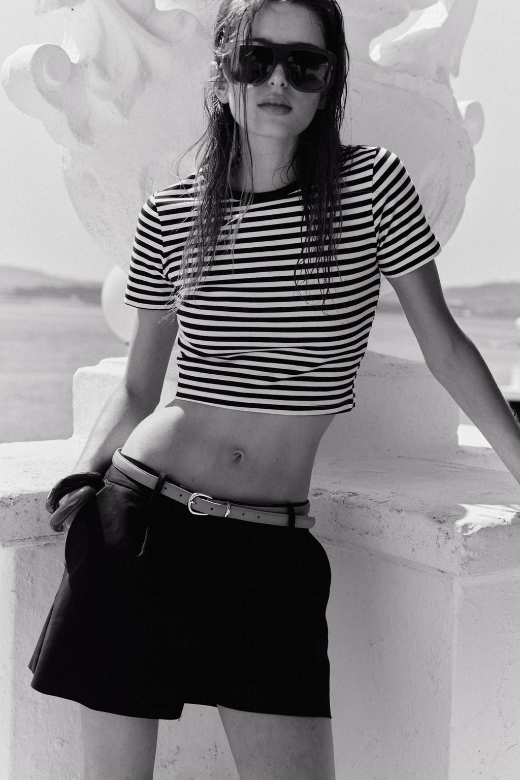 CROPPED STRETCH T-SHIRT - Zara фото 85