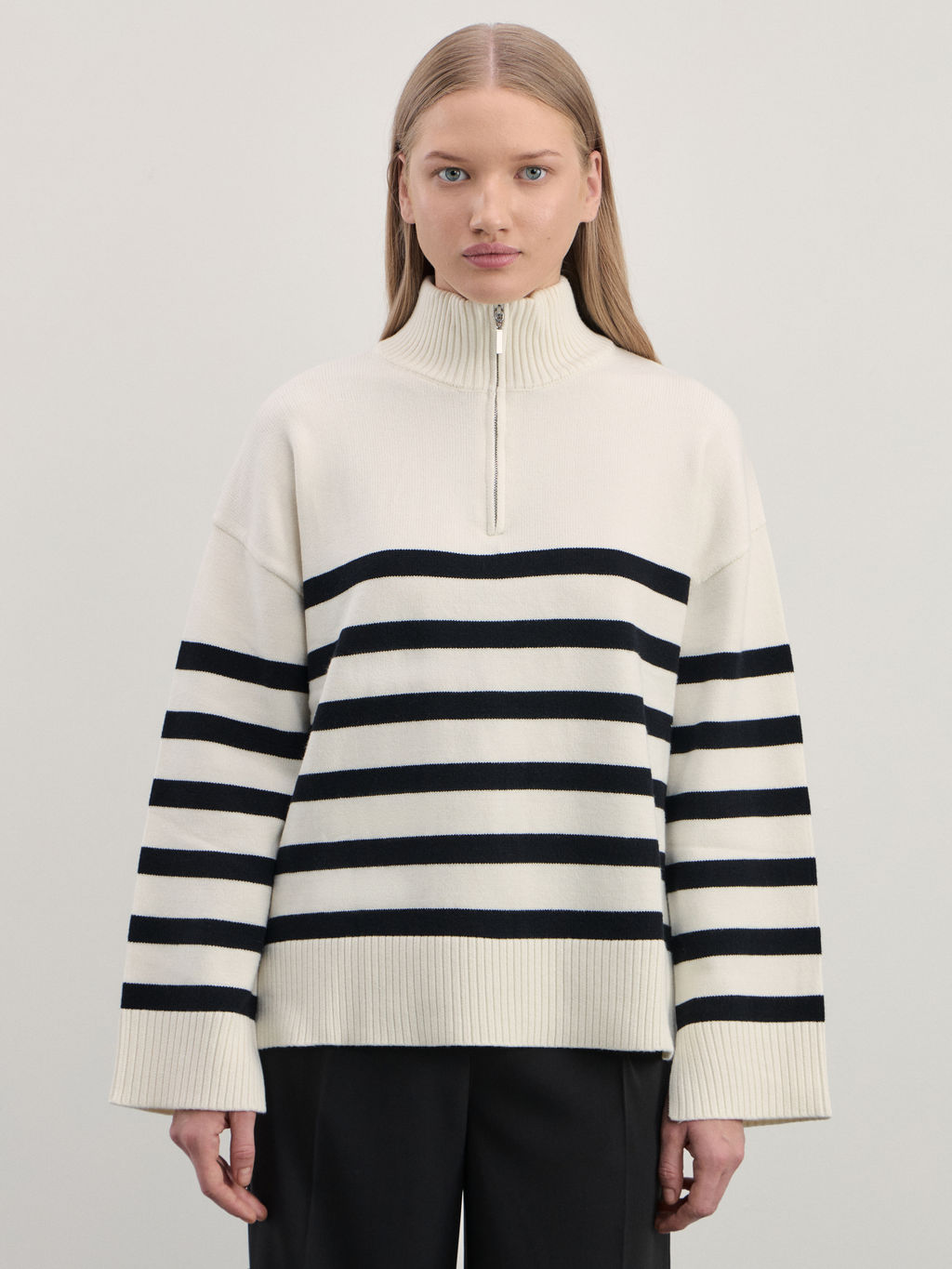 Джемпер на молнии в полоску / Zarina  фото 3