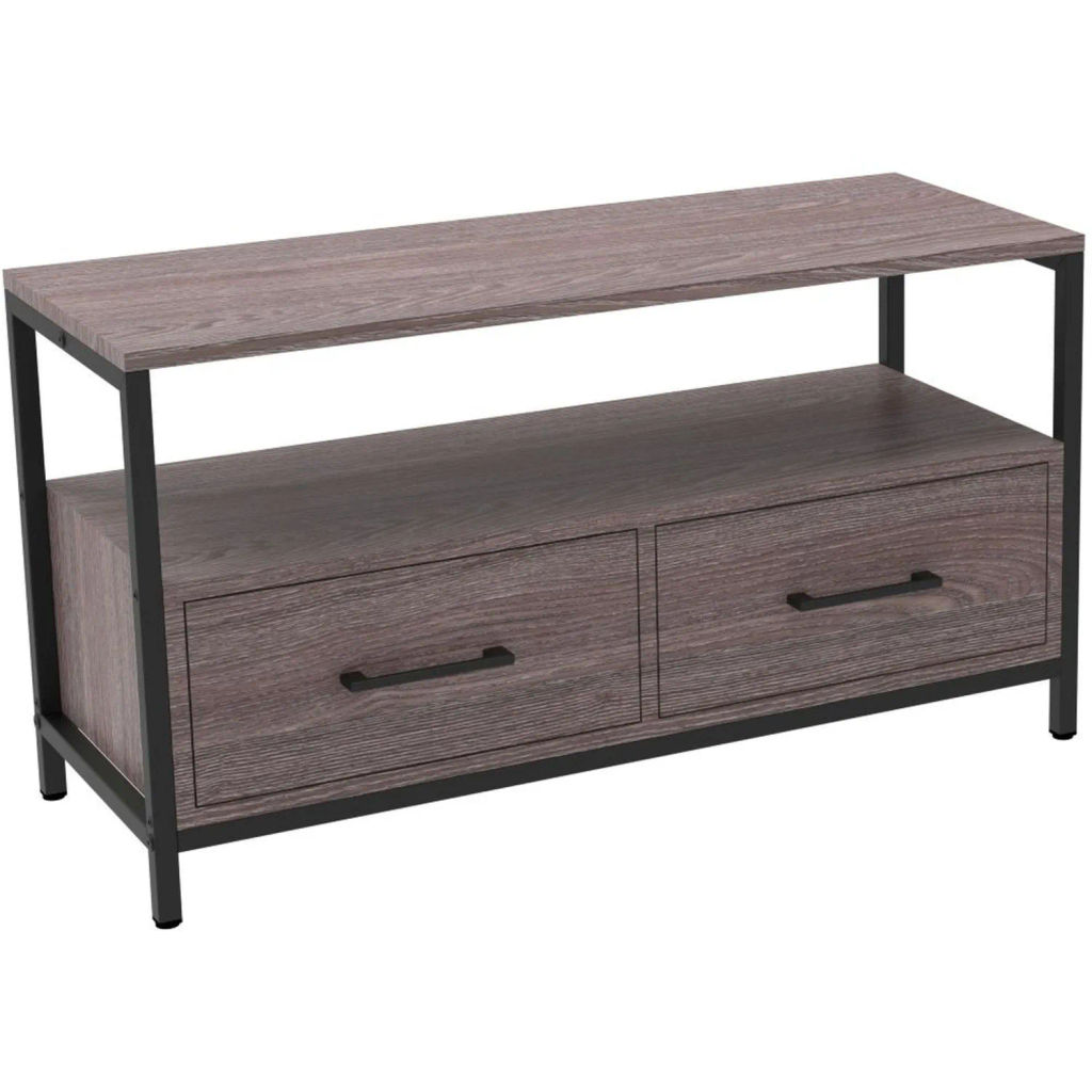 Тумба TI_Комус под ТВ Онега-11, с 2мя ящиками, ясень анкор темн