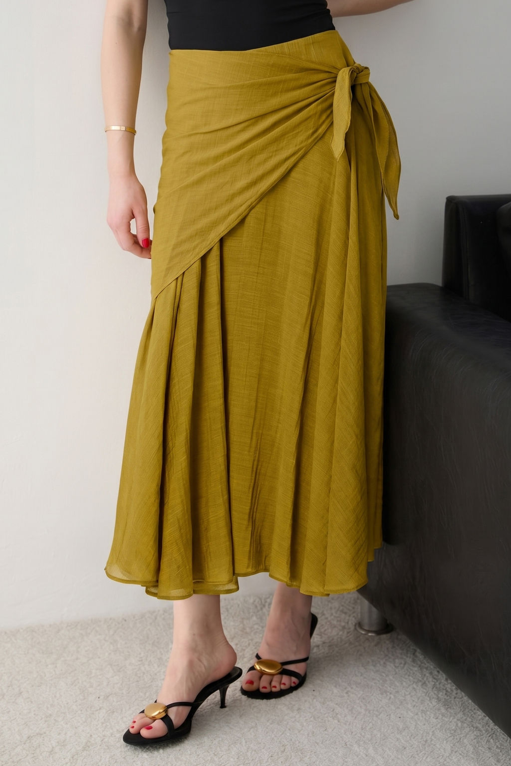 Ya_ Ye_ili Ba_lama Detayl_ Astarl_ Uzun Maxi Etek TWOSS26ET00196 - Trendyolmilla фото 6